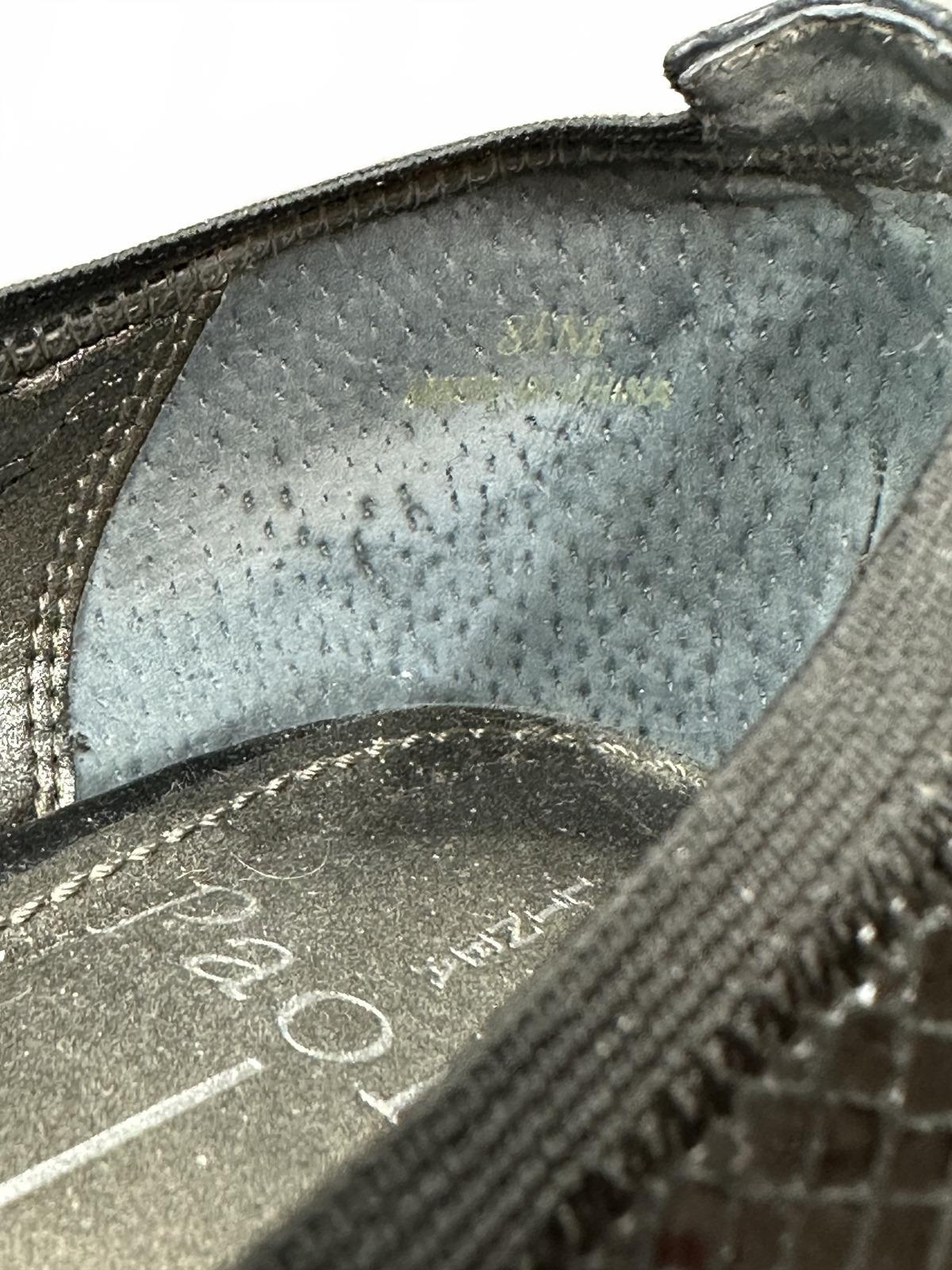 Paolo Black Textured Ballet Flats with Silver Metal Detail