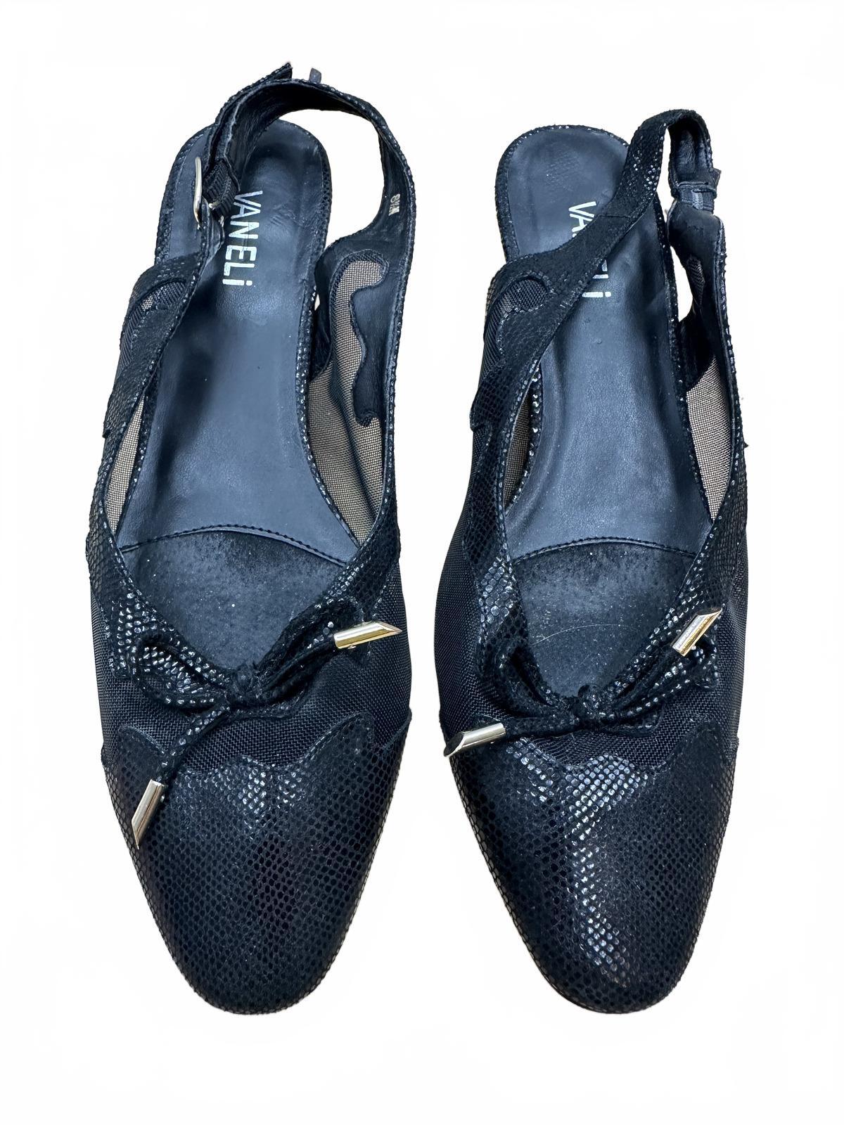 Van Eli Black Slingback Heels Elegant Sandals