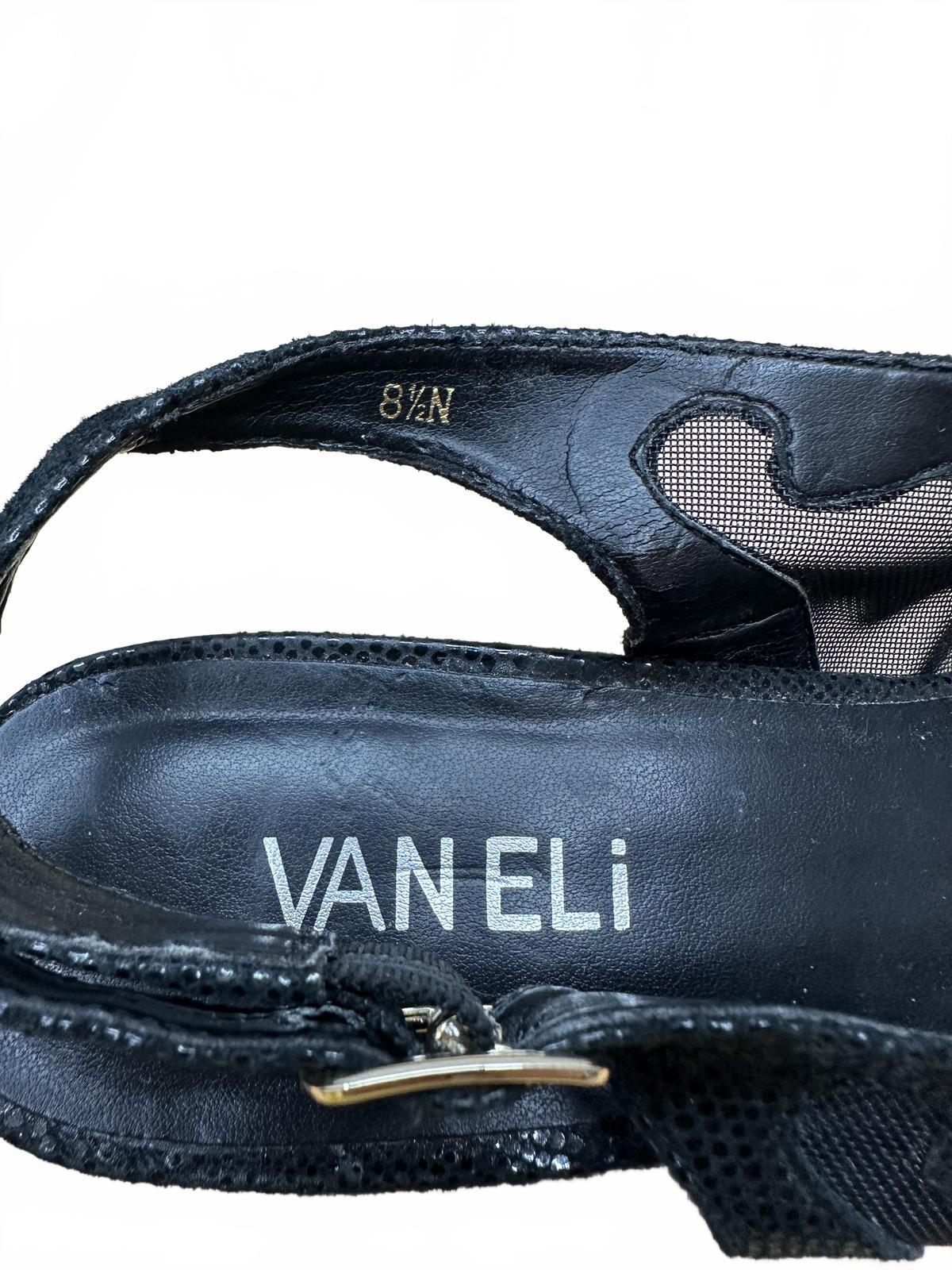 Van Eli Black Slingback Heels Elegant Sandals