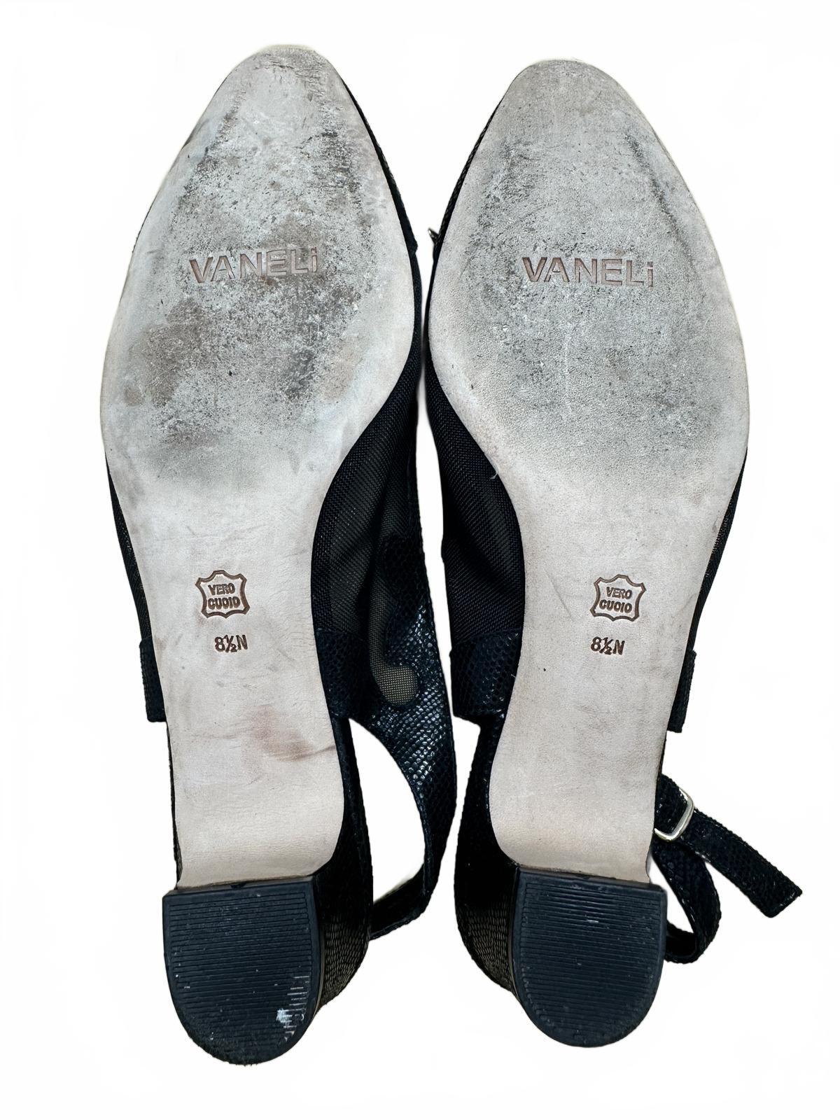 Van Eli Black Slingback Heels Elegant Sandals