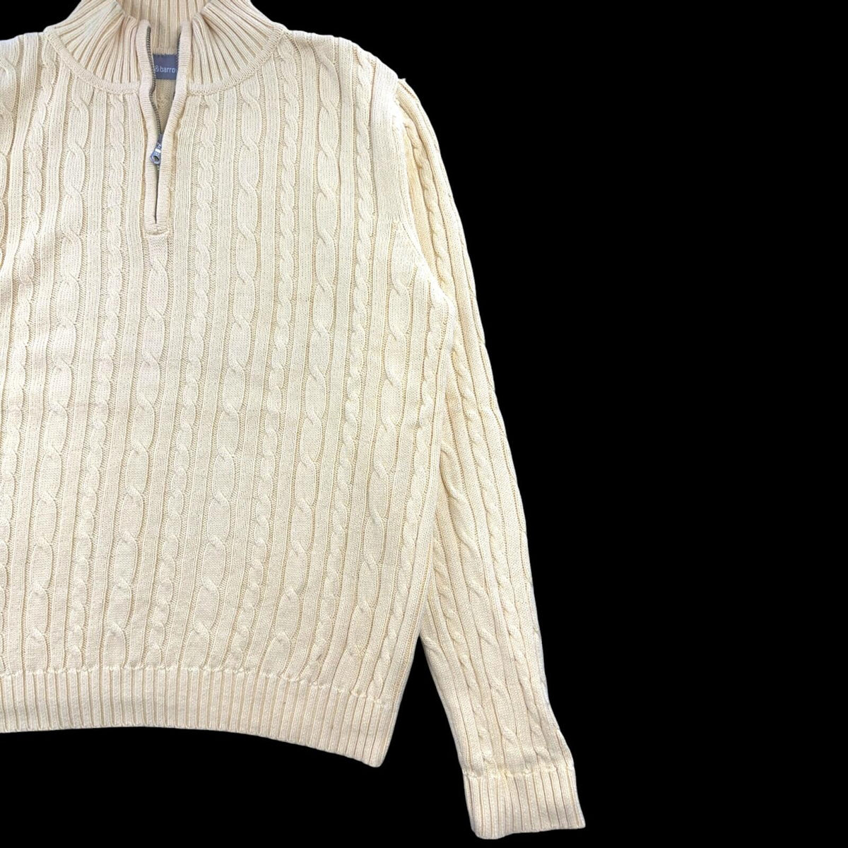 Croft & Barrow Baby Yellow Cable Knit Quarter Zip Sweater Old Money Eclectic
