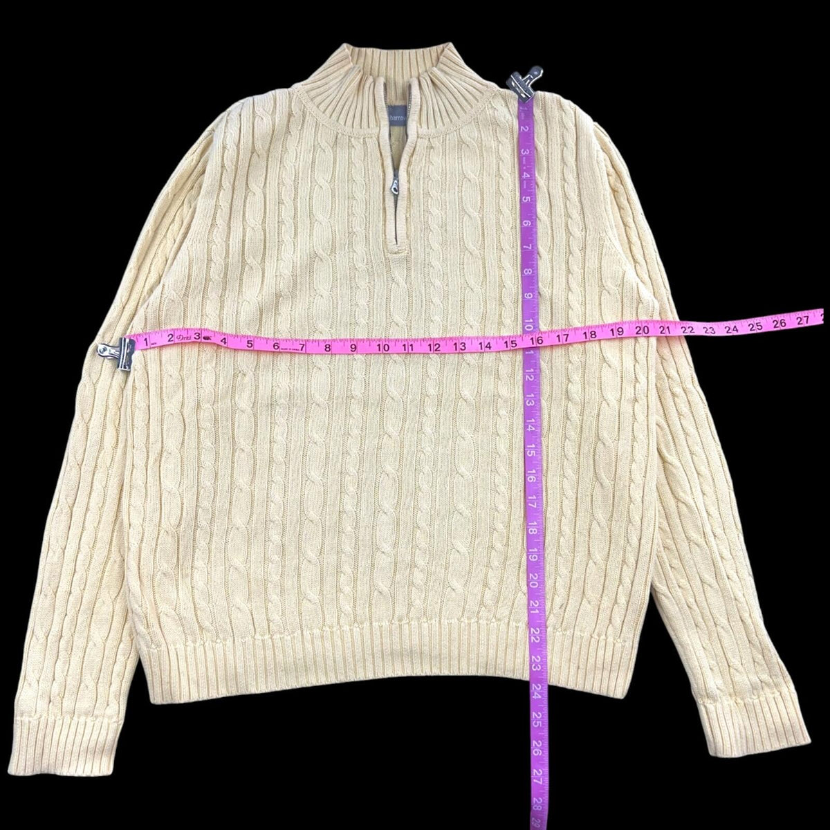 Croft & Barrow Baby Yellow Cable Knit Quarter Zip Sweater Old Money Eclectic