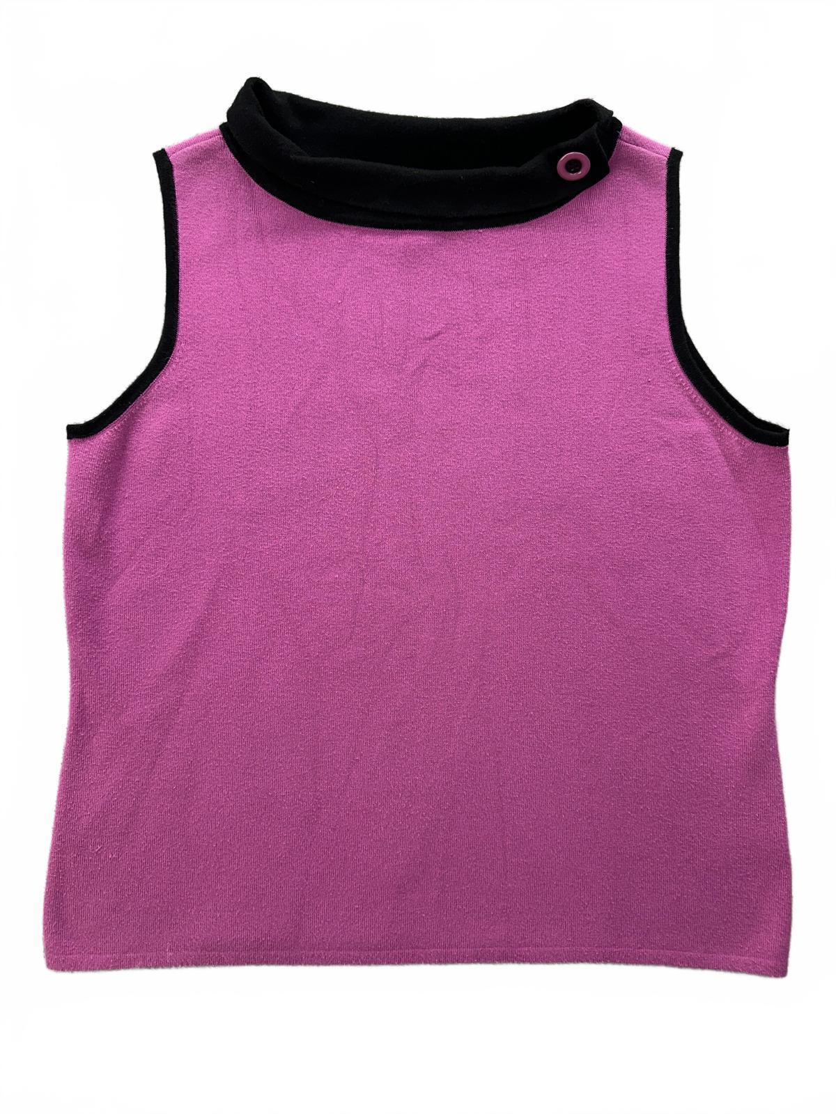Designers Original Y2K Sleeveless Sweater Top Purple Black Coquette Retro