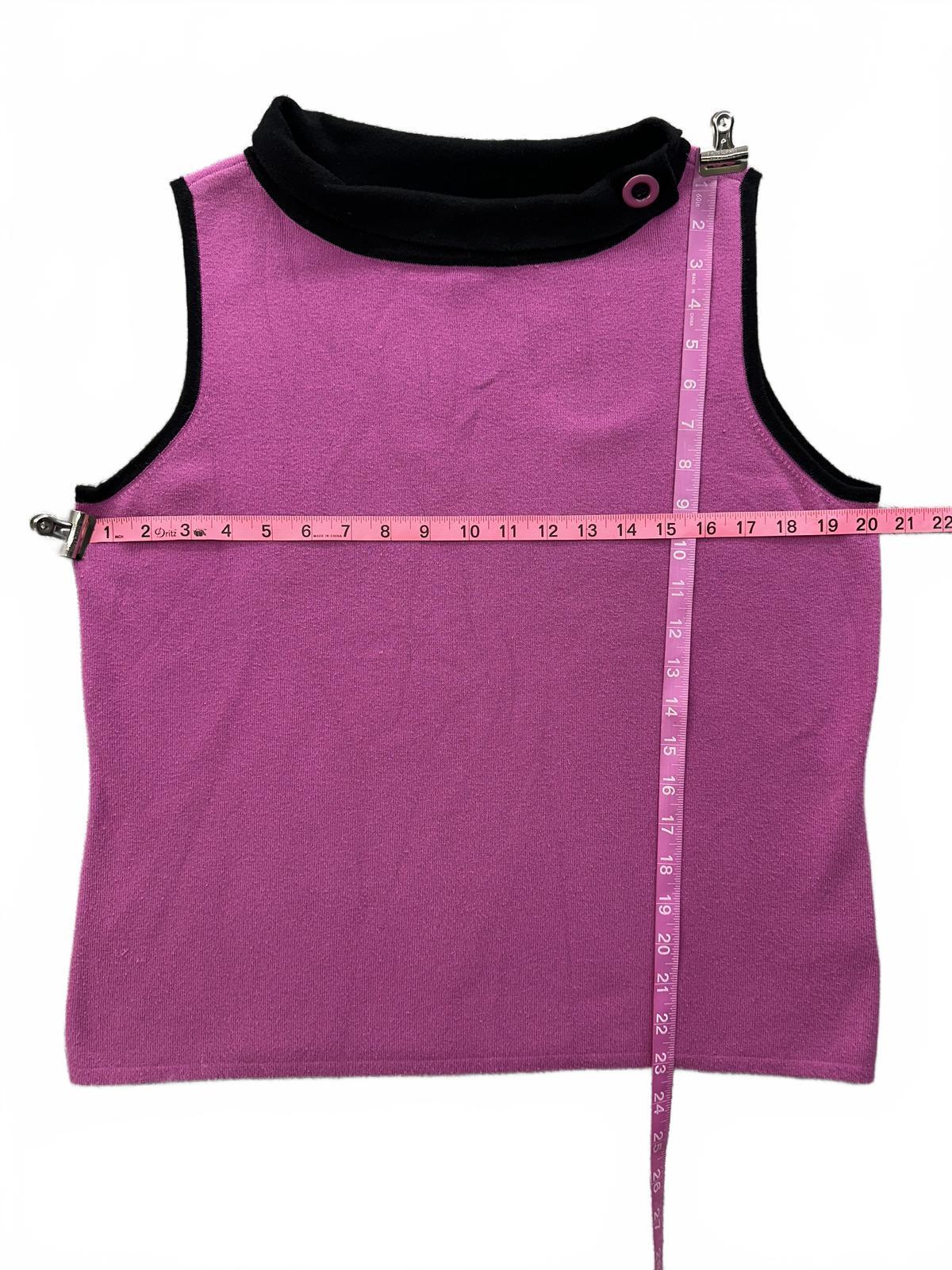Designers Original Y2K Sleeveless Sweater Top Purple Black Coquette Retro