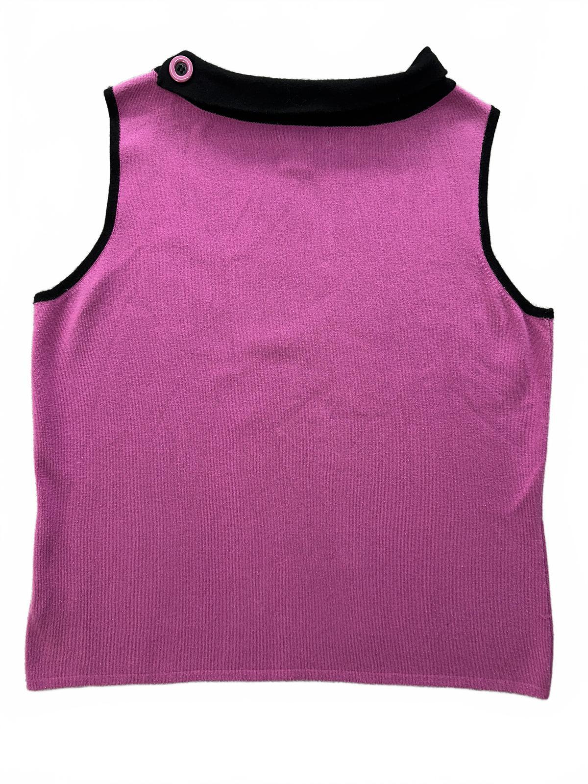 Designers Original Y2K Sleeveless Sweater Top Purple Black Coquette Retro