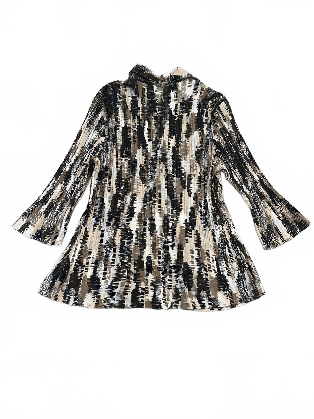 Laura Scott Abstract Print Button Front Tunic Blouse Boho Y2K Style