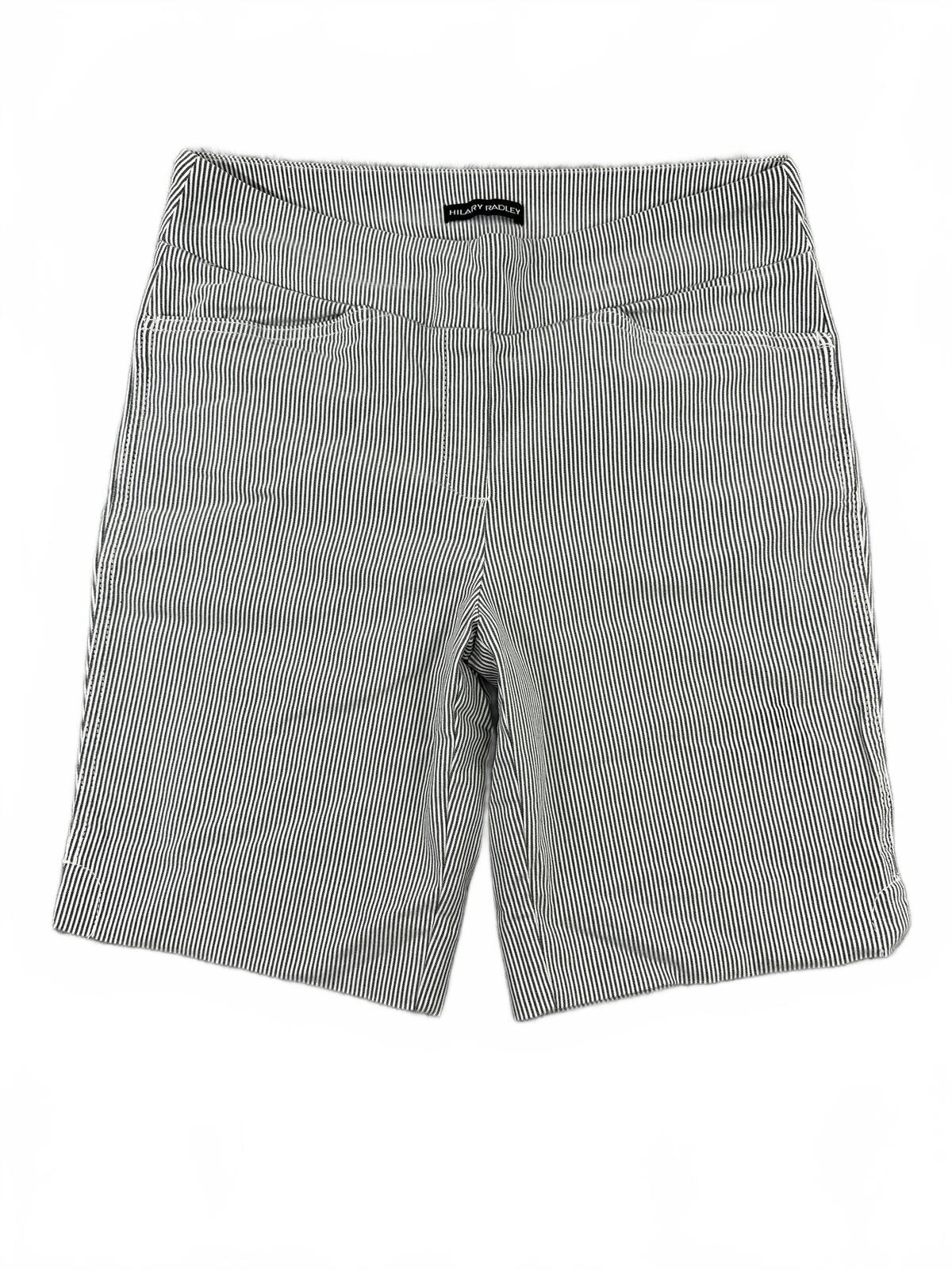 Hilary Radley Gray Pinstripe Tailored Shorts Y2K Minimalist Workwear Style