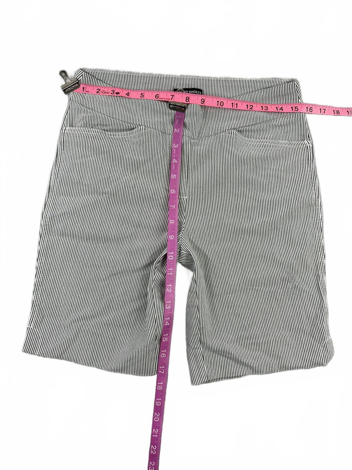 Hilary Radley Gray Pinstripe Tailored Shorts Y2K Minimalist Workwear Style
