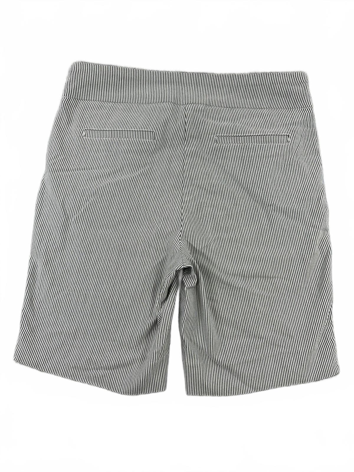 Hilary Radley Gray Pinstripe Tailored Shorts Y2K Minimalist Workwear Style