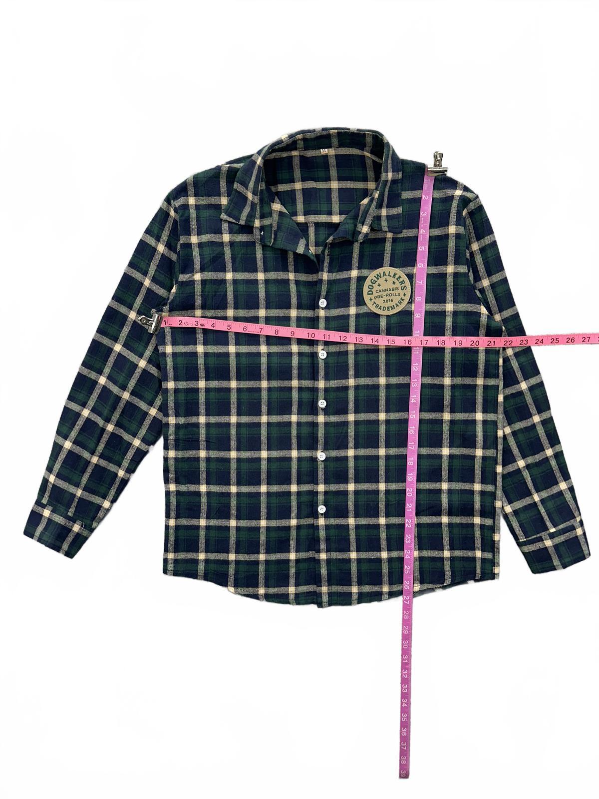 Dogwalkers Green Beige Plaid Button Up Shirt Vintage Casual Indie