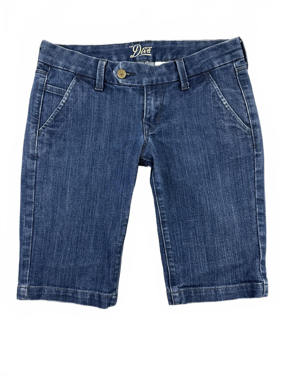Old Navy Diva Denim Bermuda Shorts Medium Wash Y2K Casual Streetwear