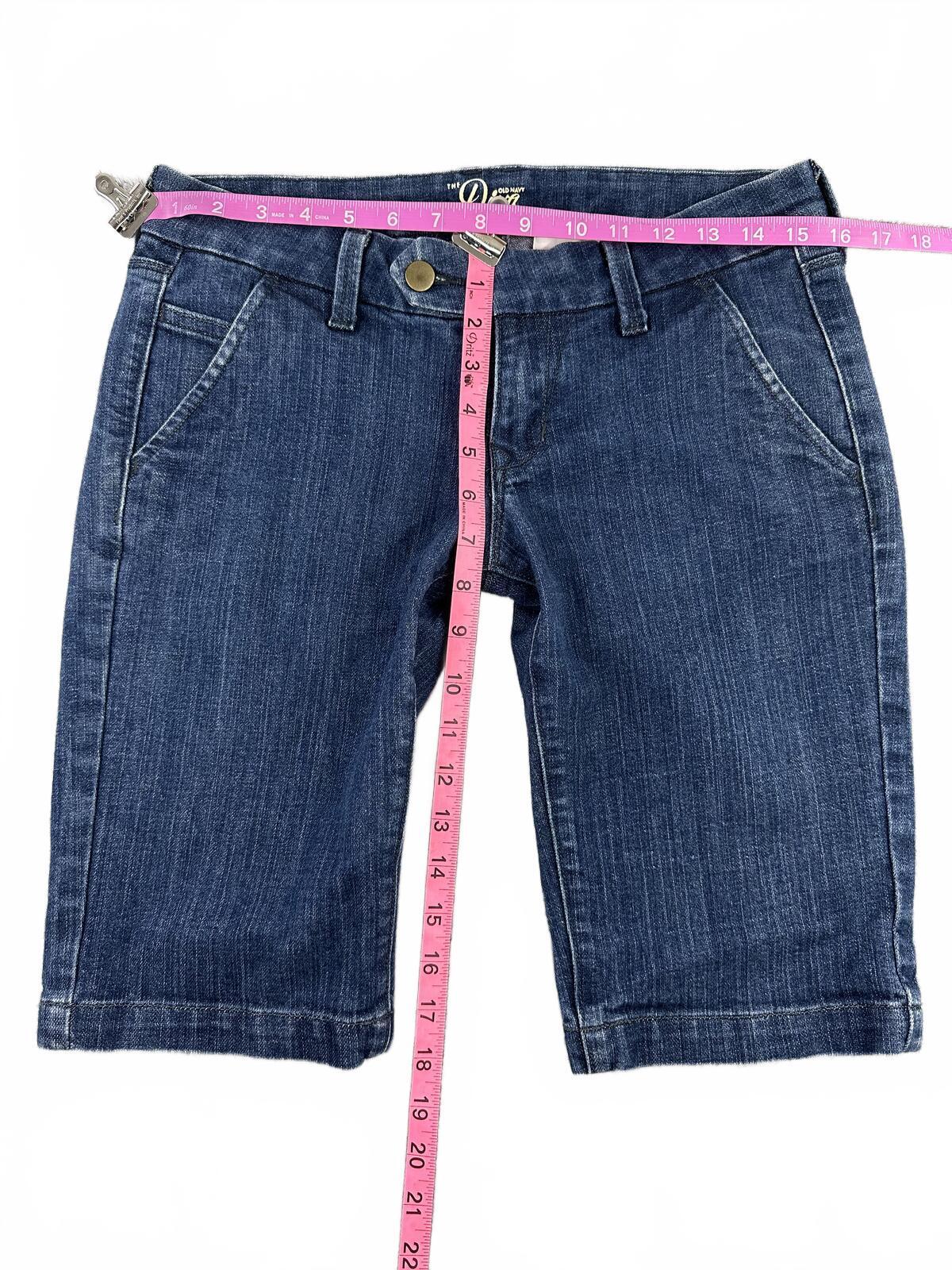 Old Navy Diva Denim Bermuda Shorts Medium Wash Y2K Casual Streetwear