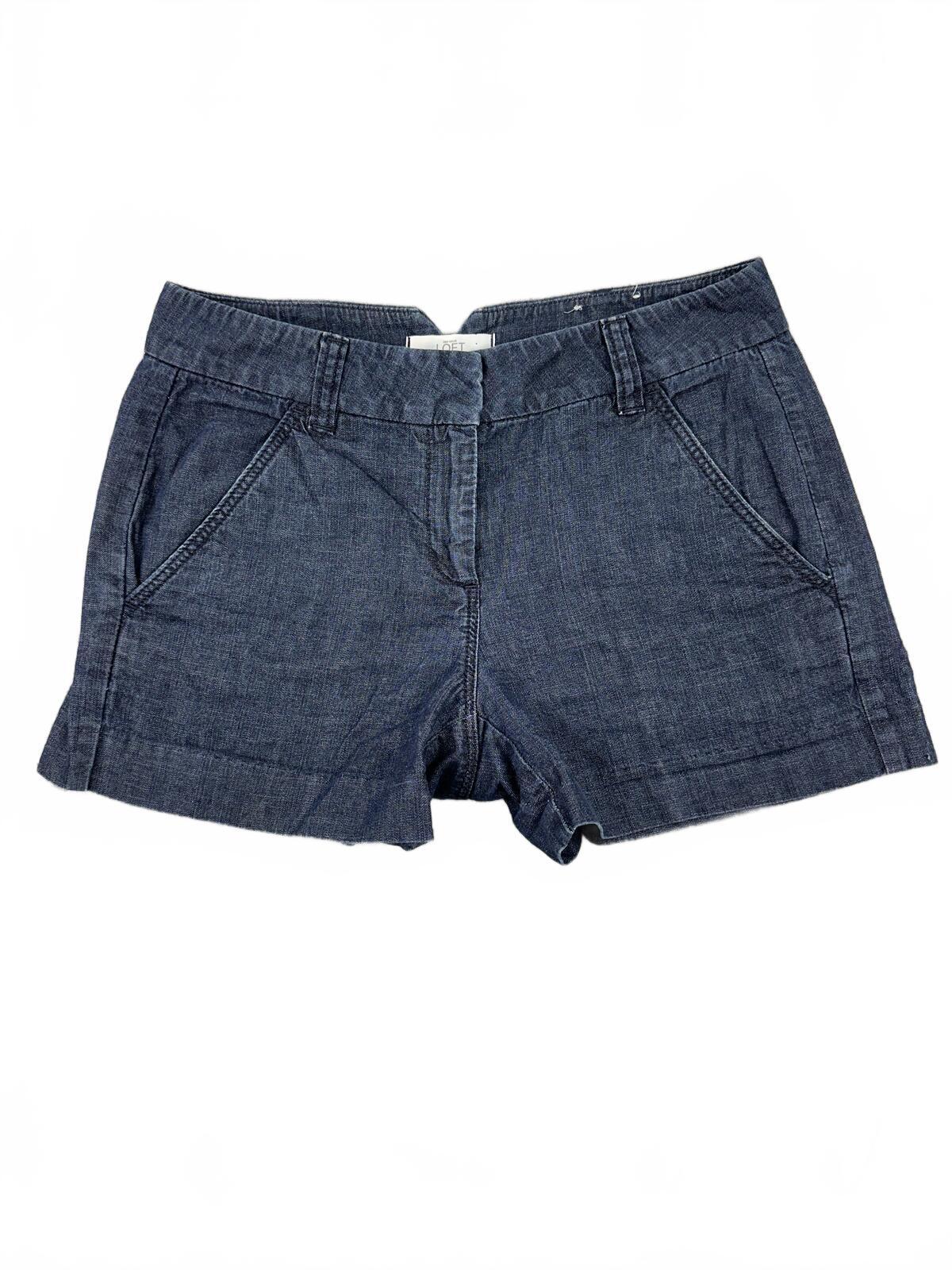 LOFT Riviera Dark Wash Denim Shorts Classic Y2K Summer Casual