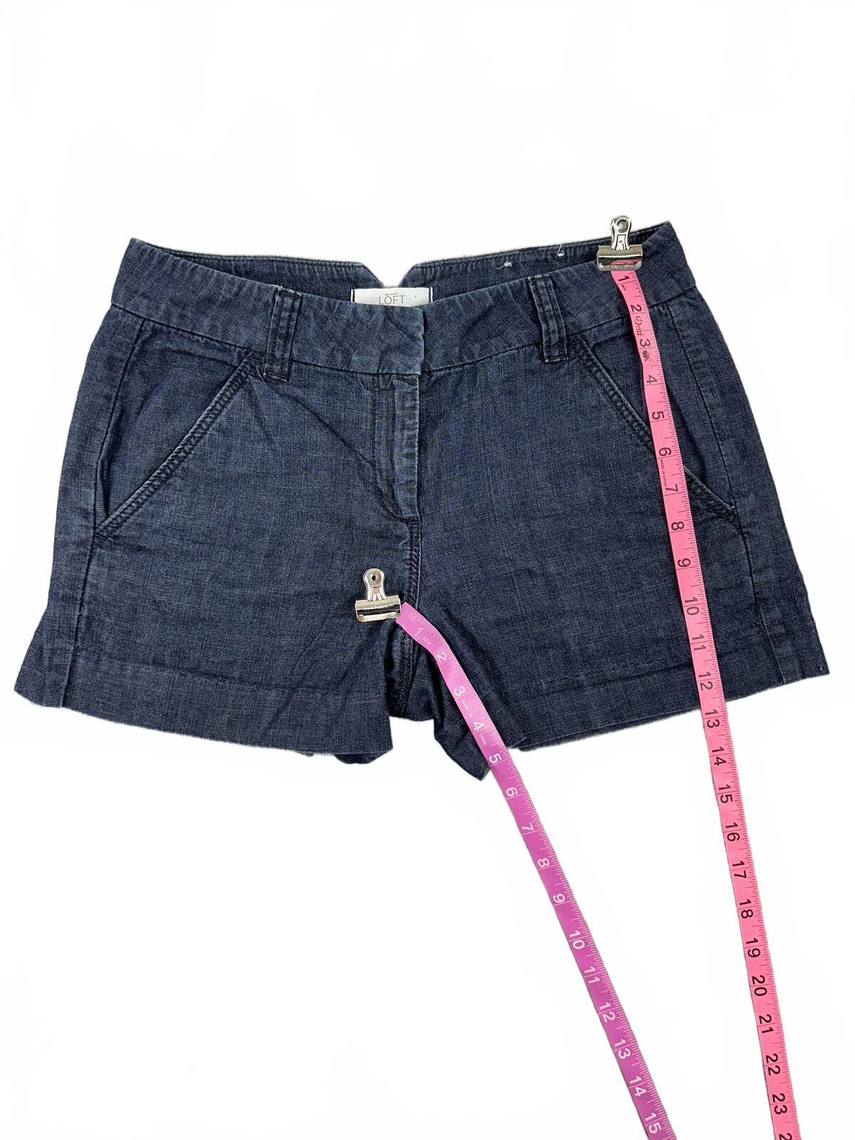 LOFT Riviera Dark Wash Denim Shorts Classic Y2K Summer Casual