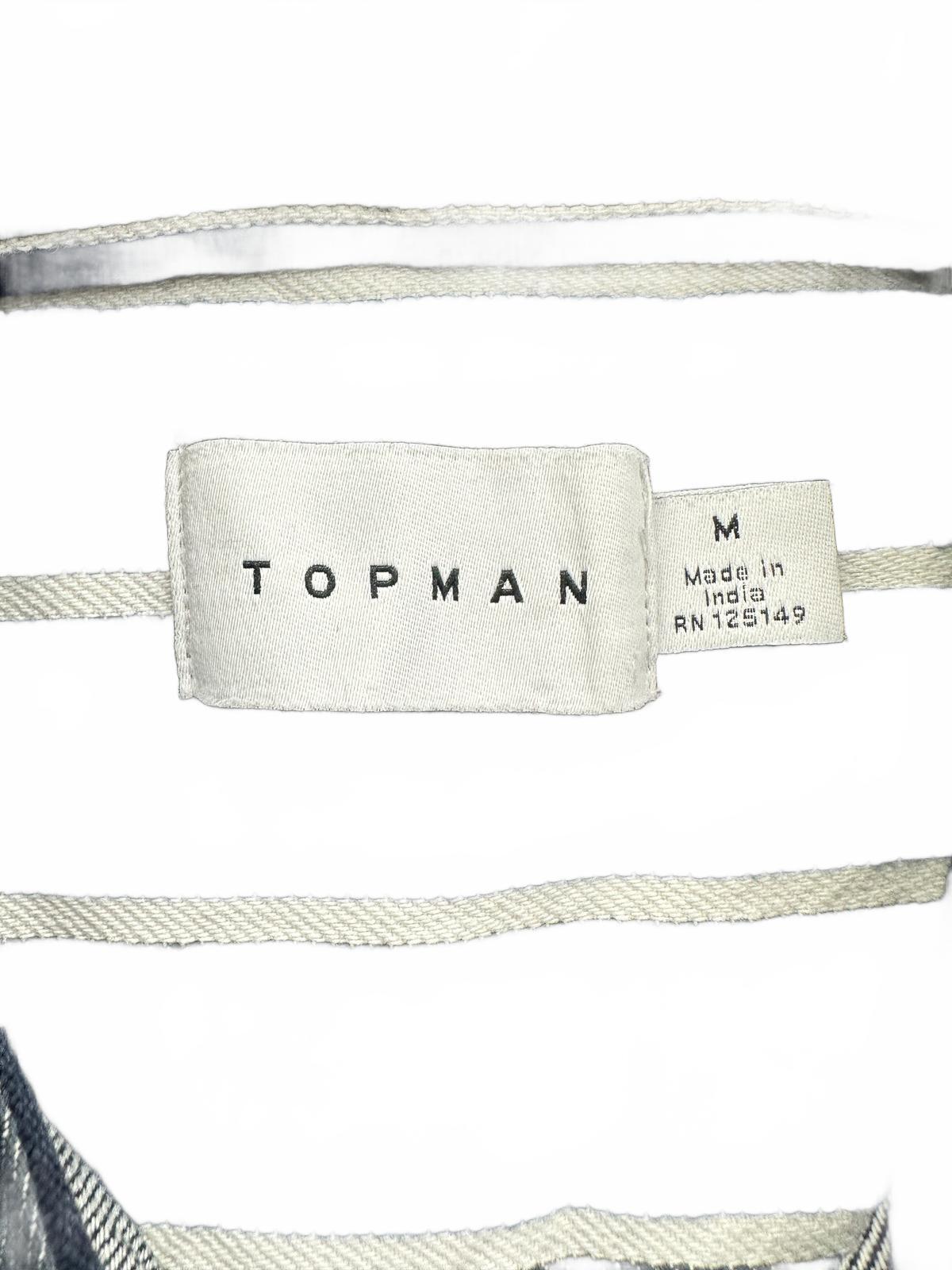 Topman Black and White Vertical Striped Button Up Shirt