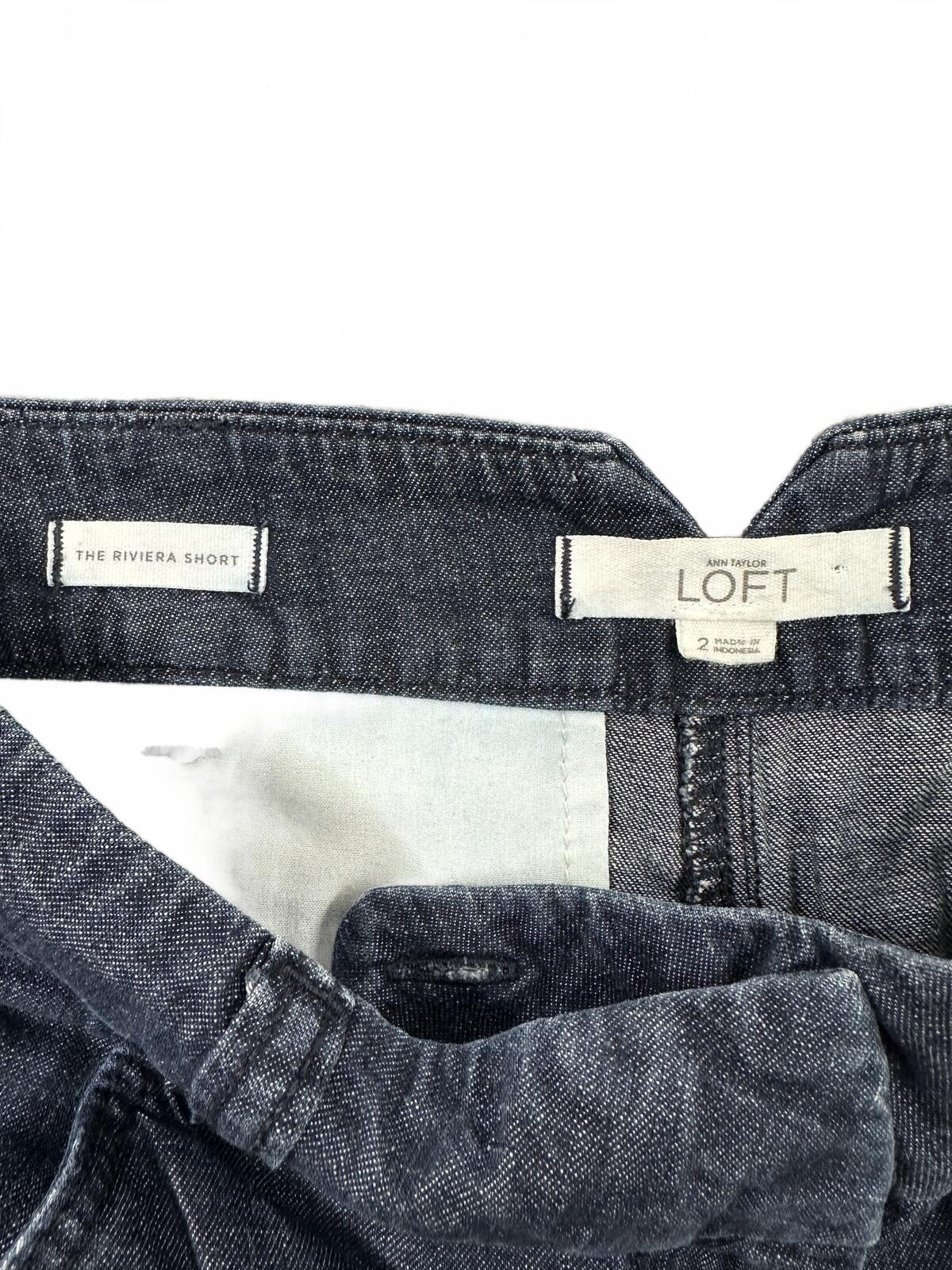 LOFT Riviera Dark Wash Denim Shorts Classic Y2K Summer Casual