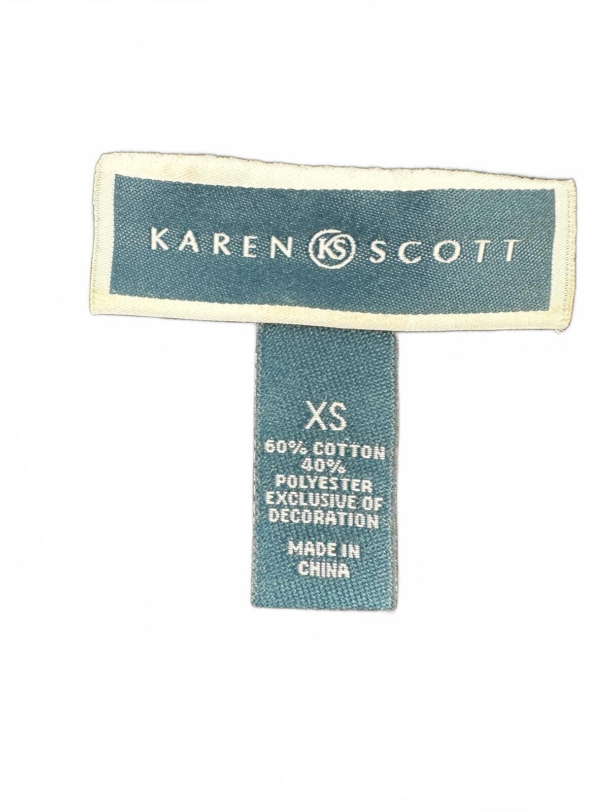 Karen Scott Black Lace Up Sleeve Top