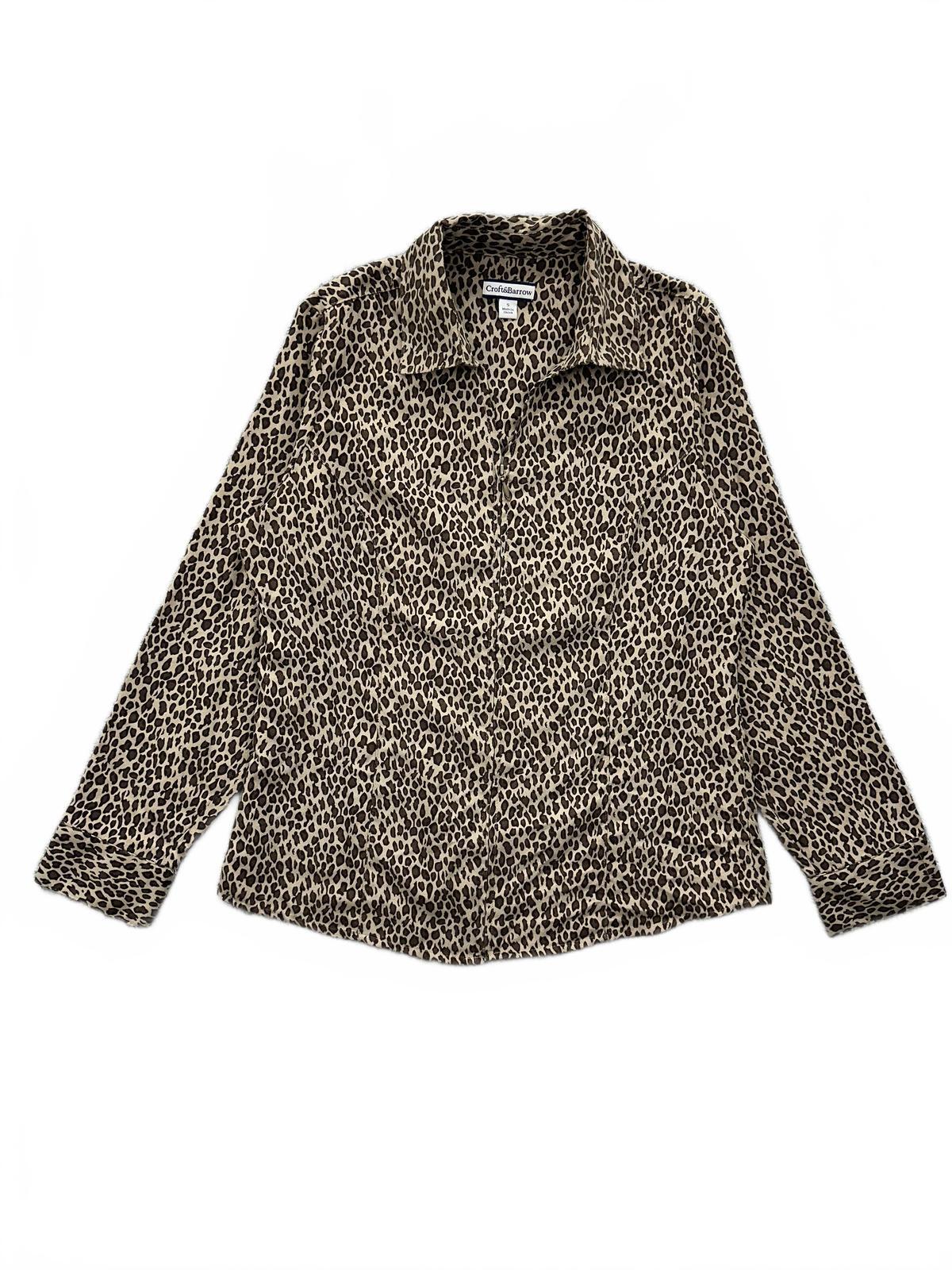 Croft & Barrow Animal Print Button Up Blouse