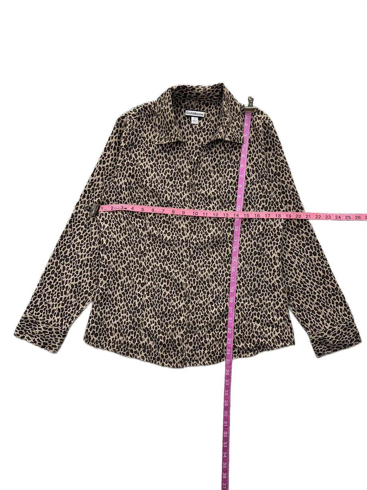 Croft & Barrow Animal Print Button Up Blouse