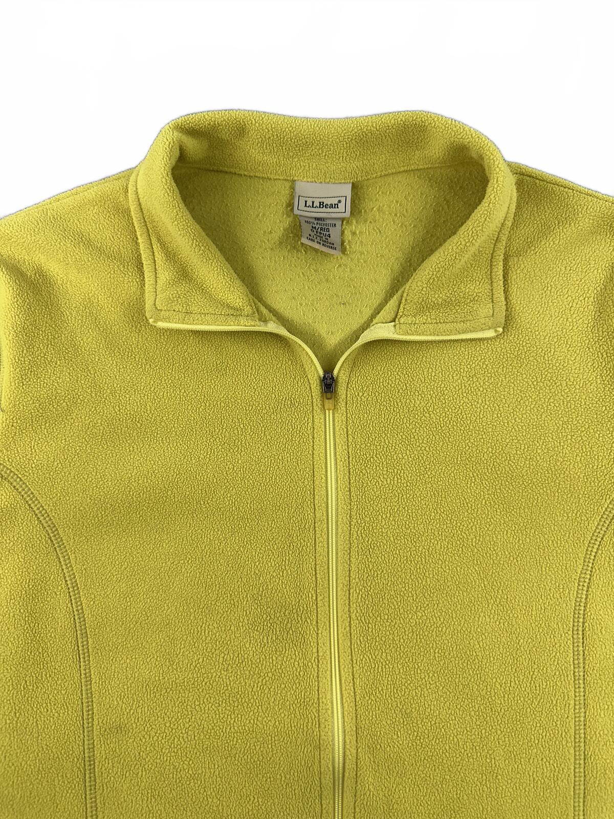 L.L.Bean Lime Yellow Fleece Zip Up Jacket