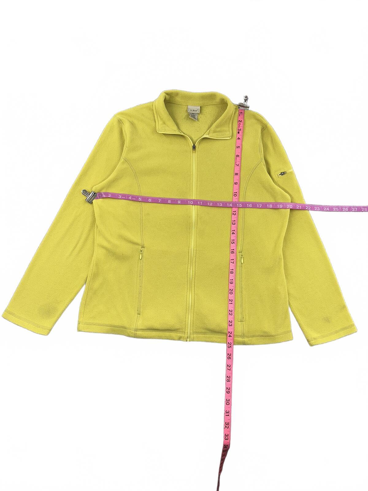 L.L.Bean Lime Yellow Fleece Zip Up Jacket