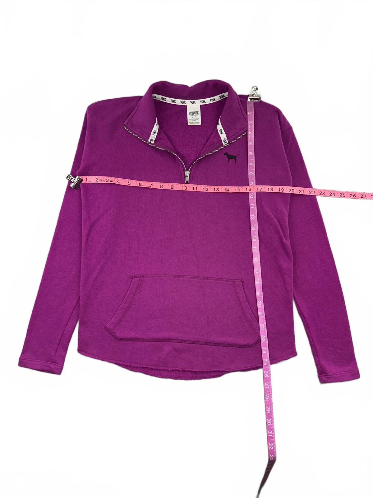 PINK Victoria's Secret Purple Half Zip Pullover Sweatshirt Y2K Athleisure