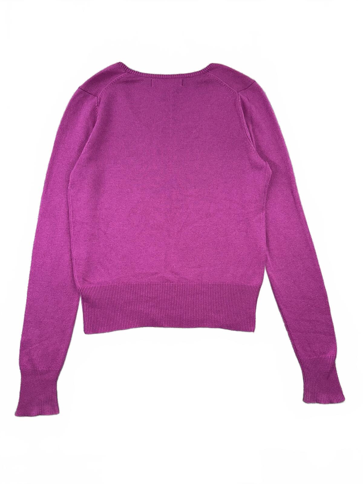 Express Design Studio Purple Silk Cashmere Blend V Neck Sweater Y2K