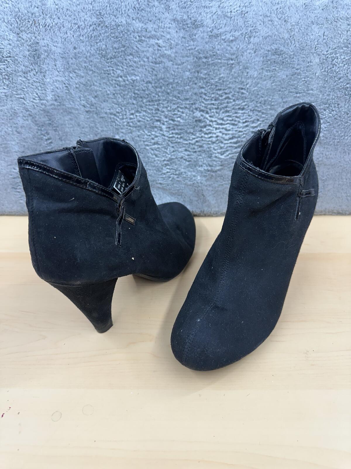 Predictions Black Suede Ankle Booties