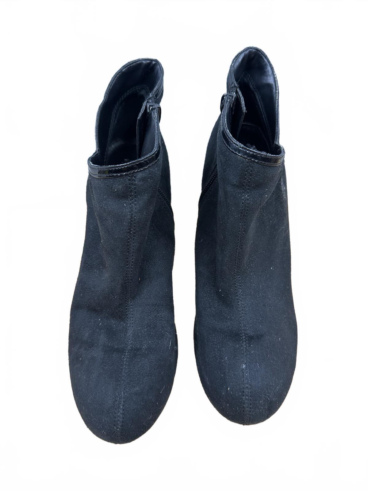 Predictions Black Suede Ankle Booties