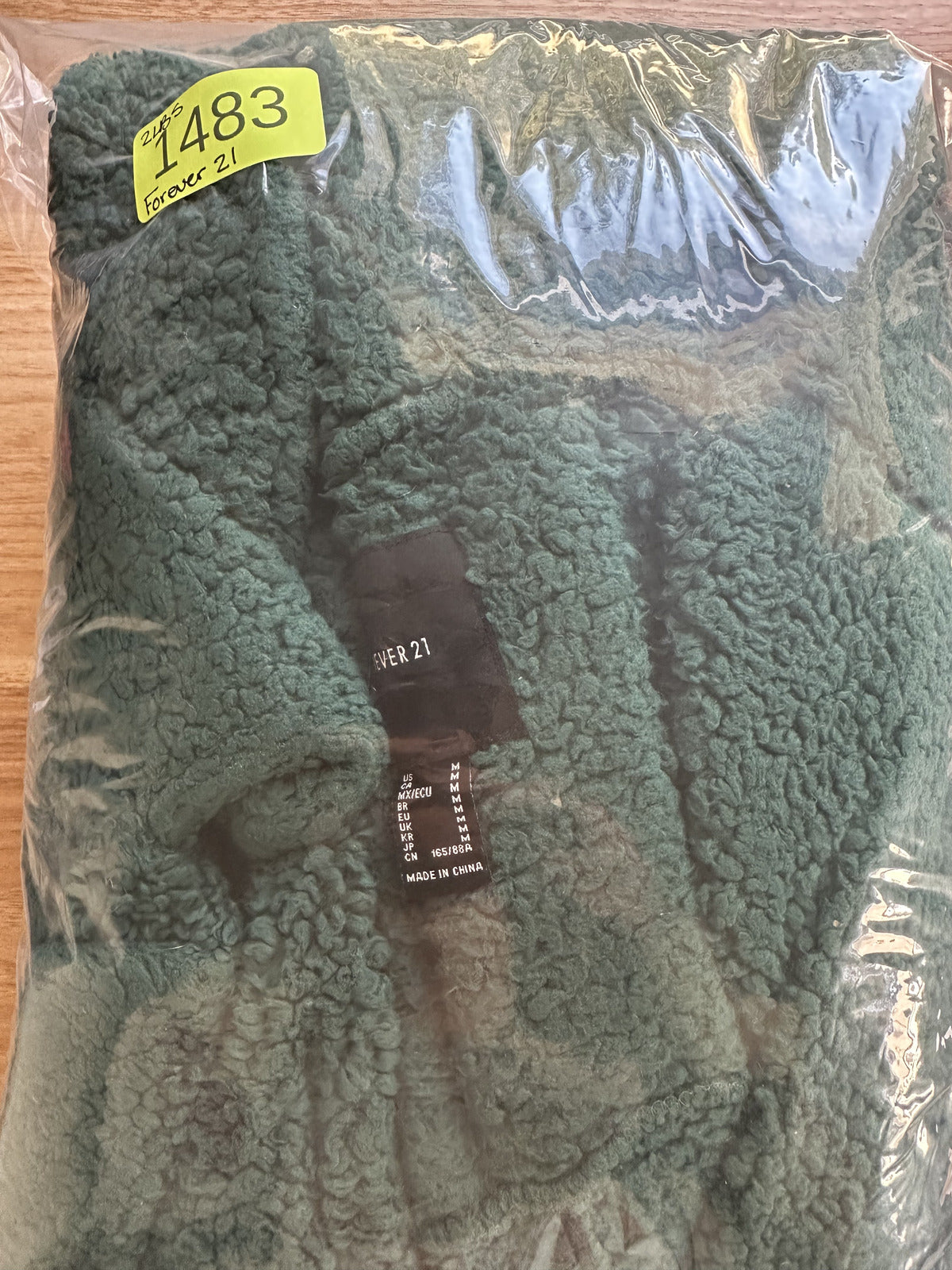 Forever 21 Dark Green Teddy Coat Cozy Streetwear Casual Outerwear
