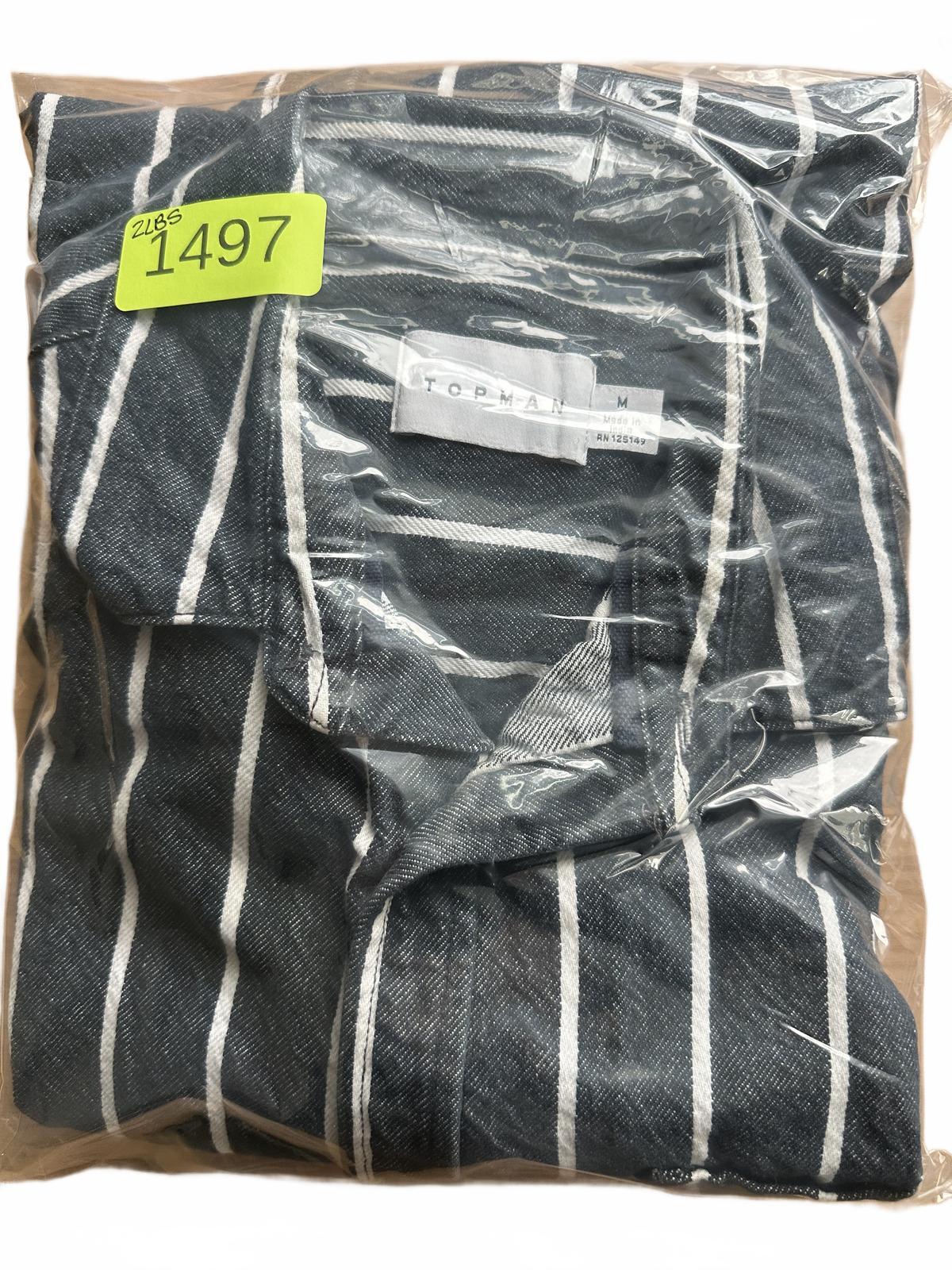 Topman Black and White Vertical Striped Button Up Shirt
