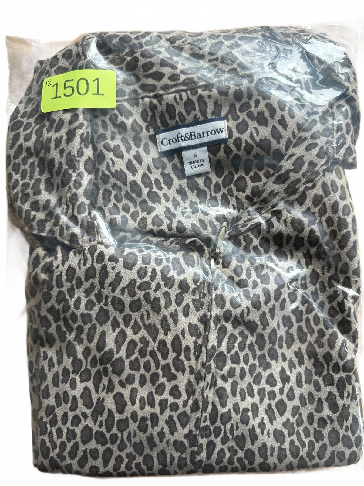 Croft & Barrow Animal Print Button Up Blouse