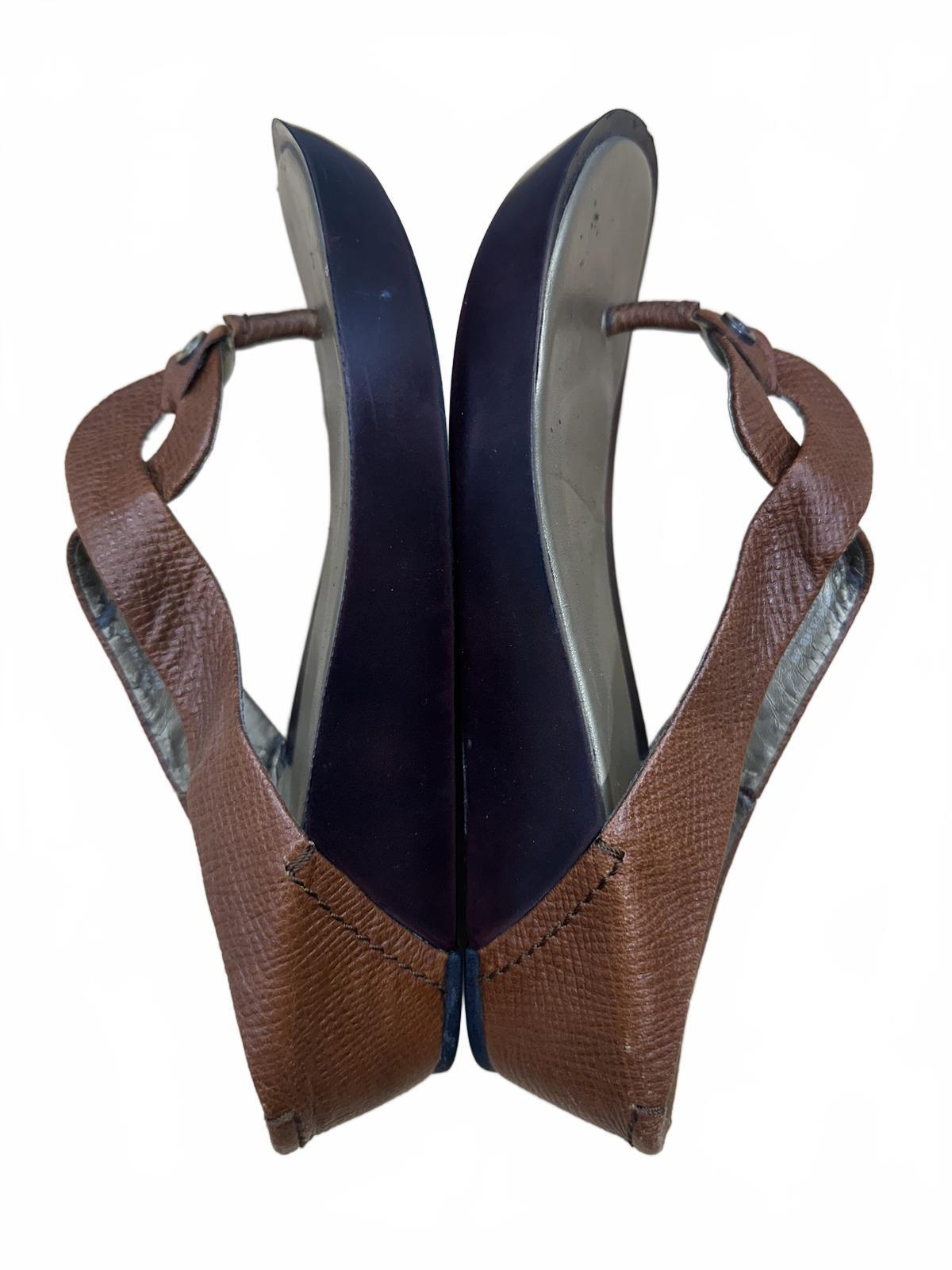 Rockport Brown Leather Wedge Sandals Bohemian Casual Summer