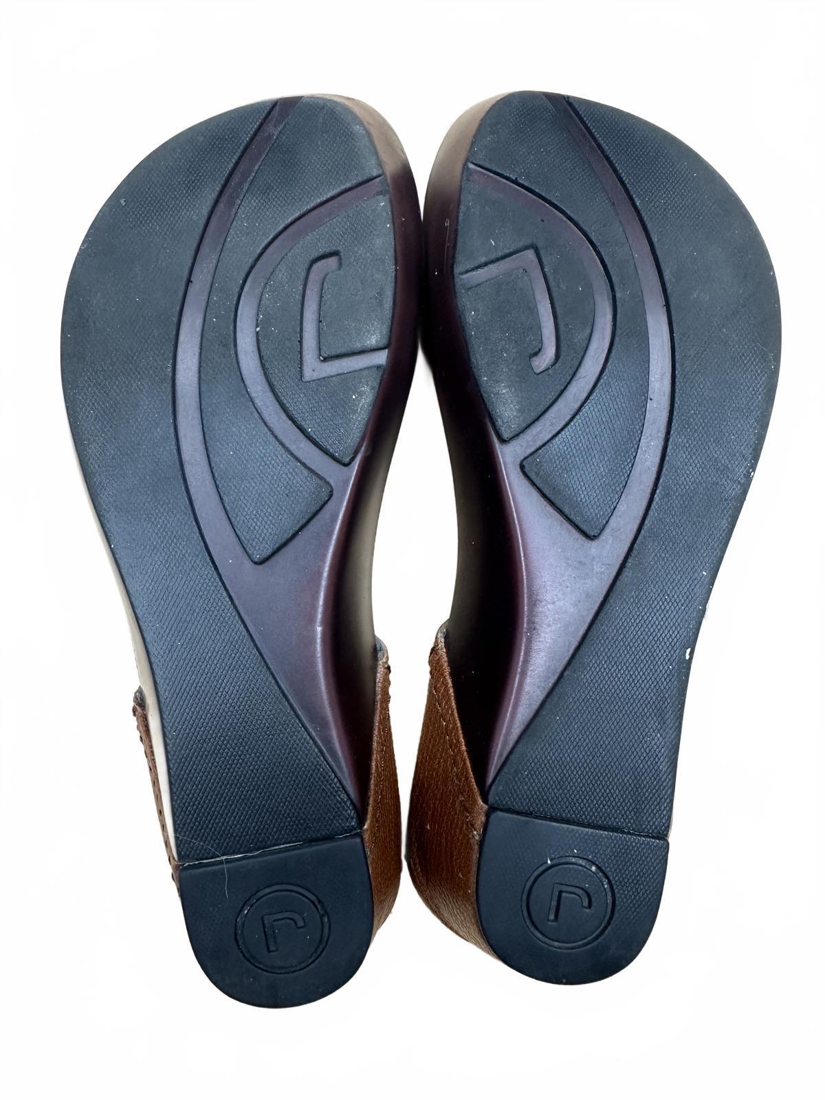 Rockport Brown Leather Wedge Sandals Bohemian Casual Summer