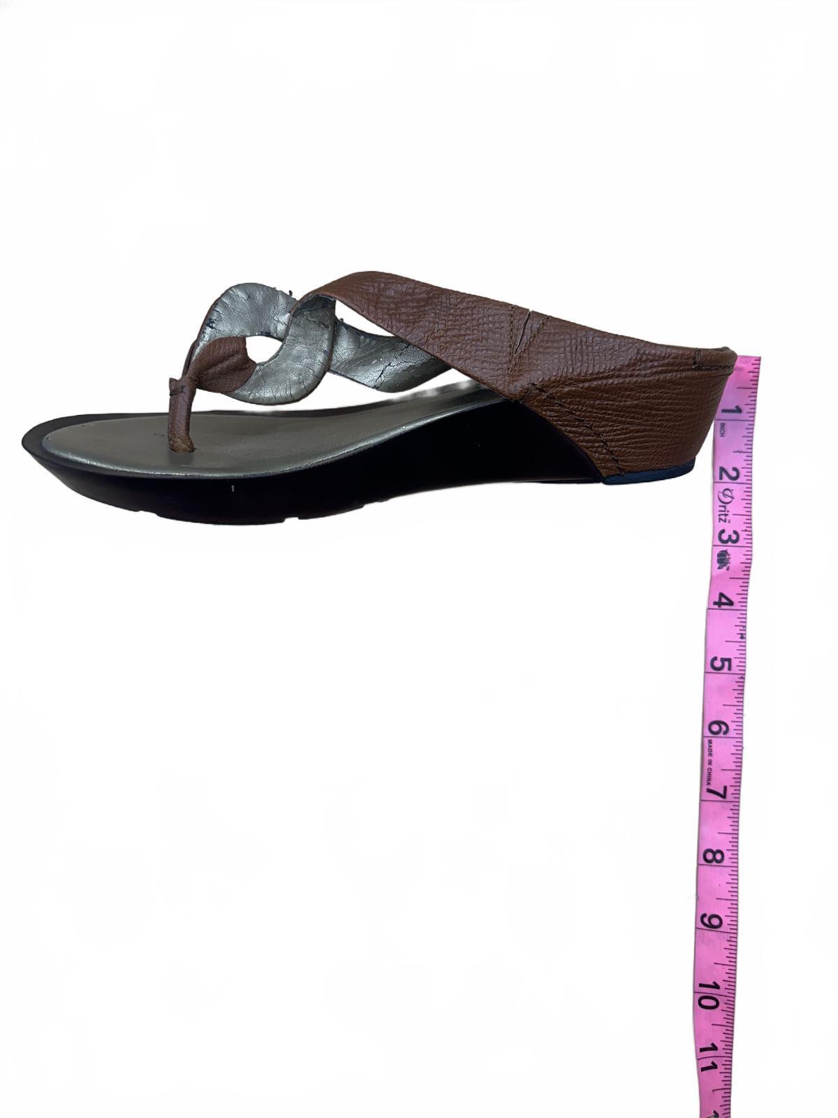 Rockport Brown Leather Wedge Sandals Bohemian Casual Summer
