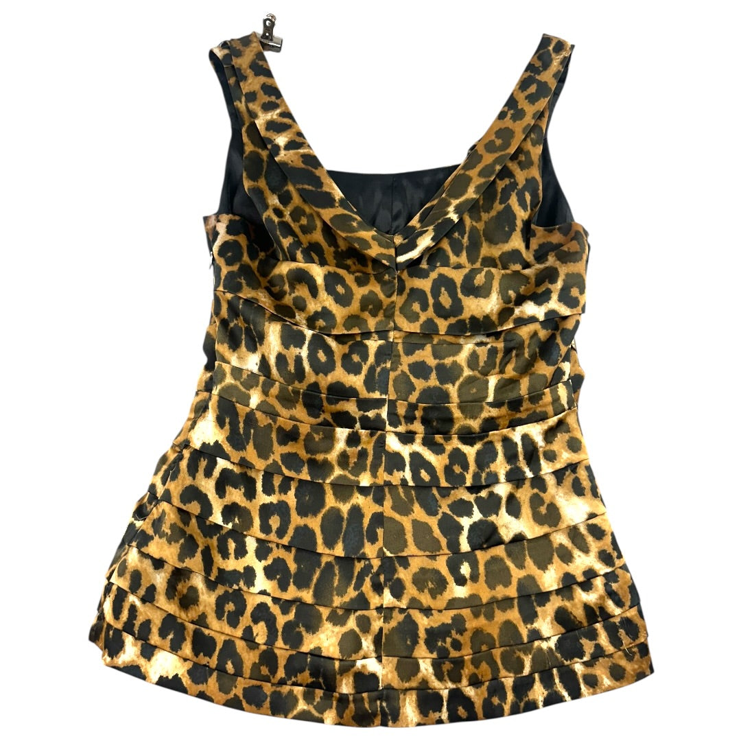 Express Leopard Print Sleeveless Draped Top