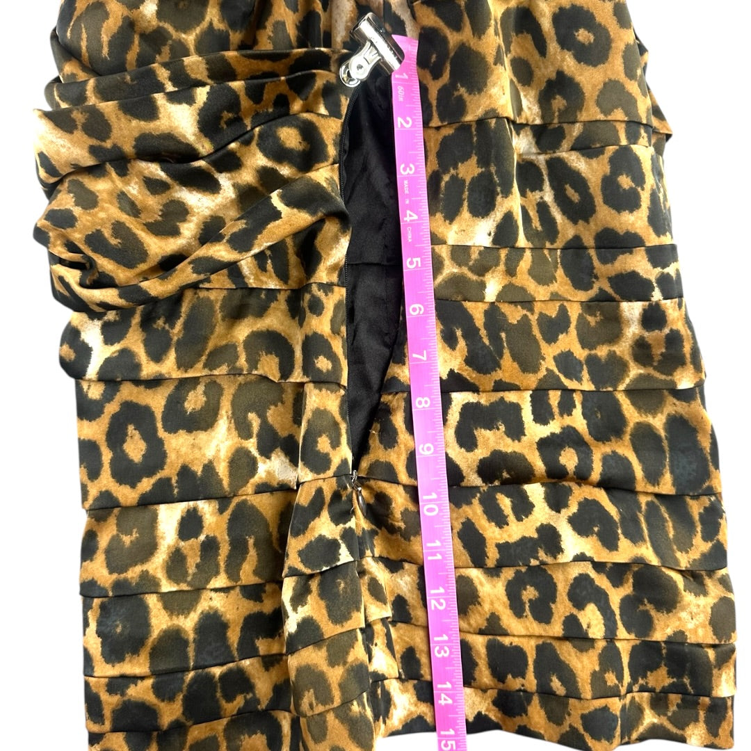 Express Leopard Print Sleeveless Draped Top