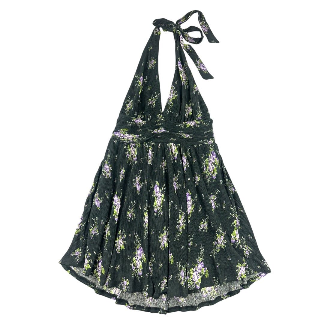Wild Fable Black Floral Skater Halter Dress