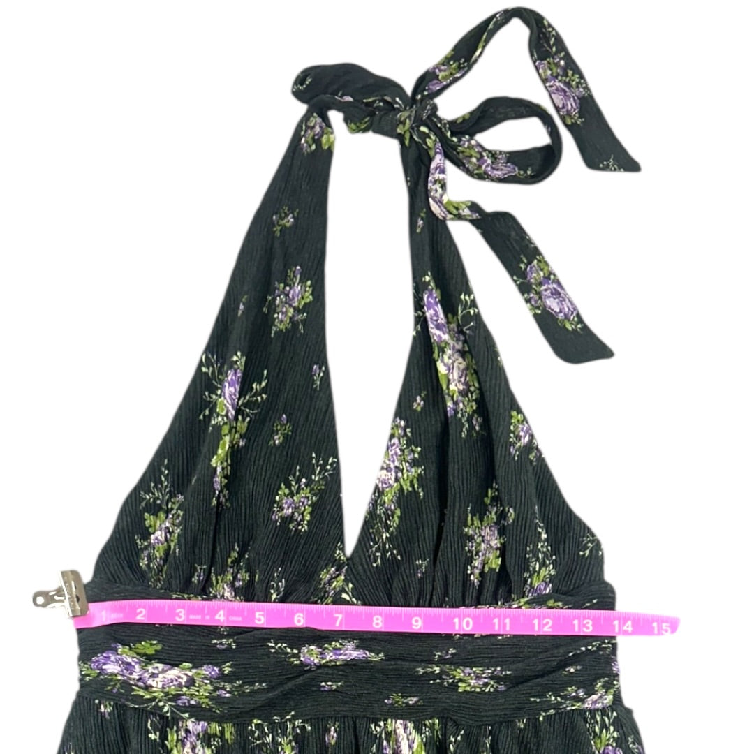 Wild Fable Black Floral Skater Halter Dress