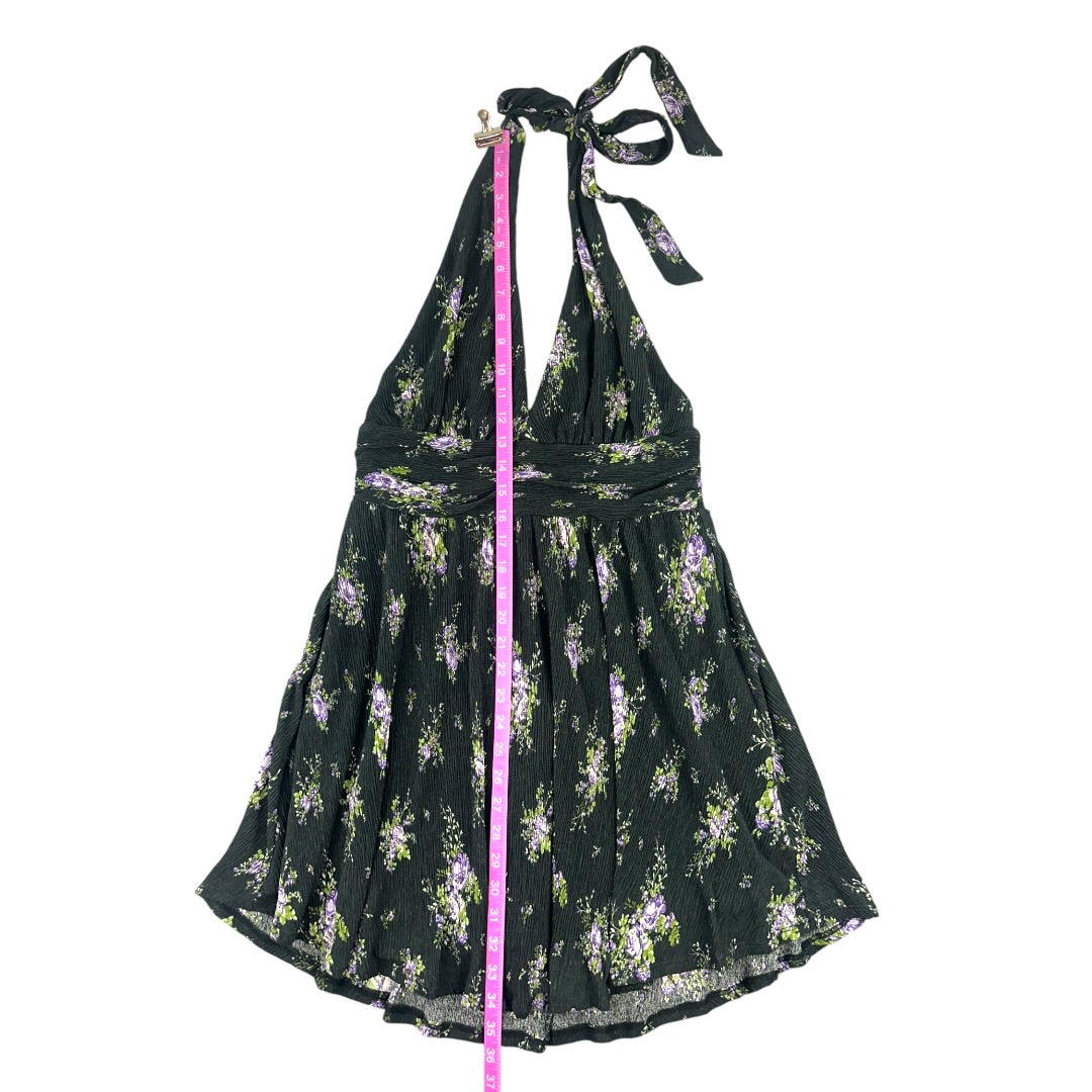 Wild Fable Black Floral Skater Halter Dress