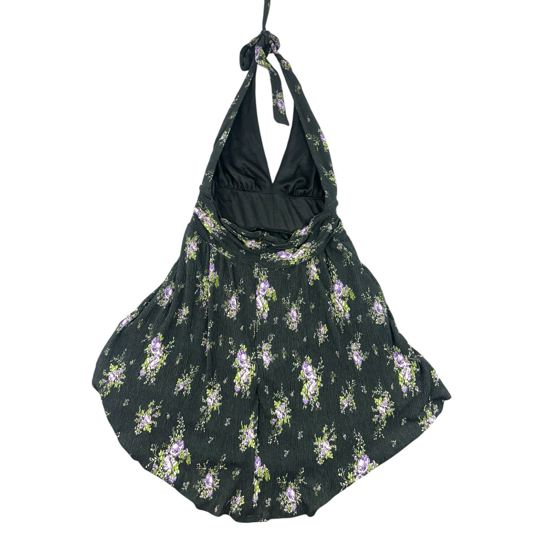 Wild Fable Black Floral Skater Halter Dress