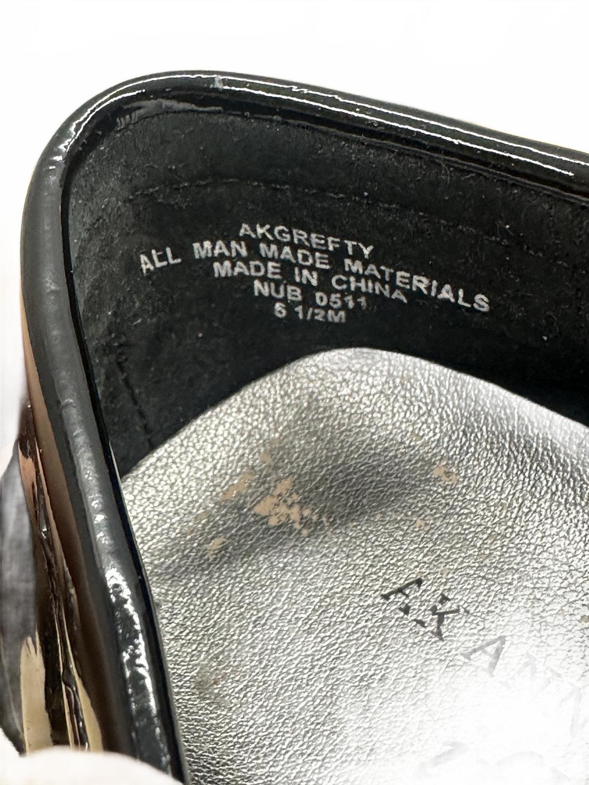 Anne Klein Black Patent Leather Loafers Classic Slip On Shoes