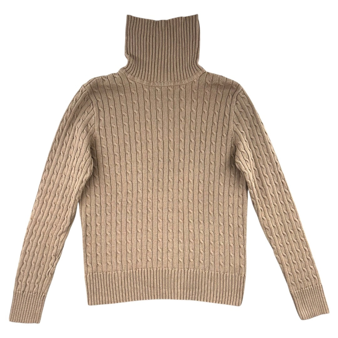 Jeanne Pierre Cable Knit Turtleneck Sweater