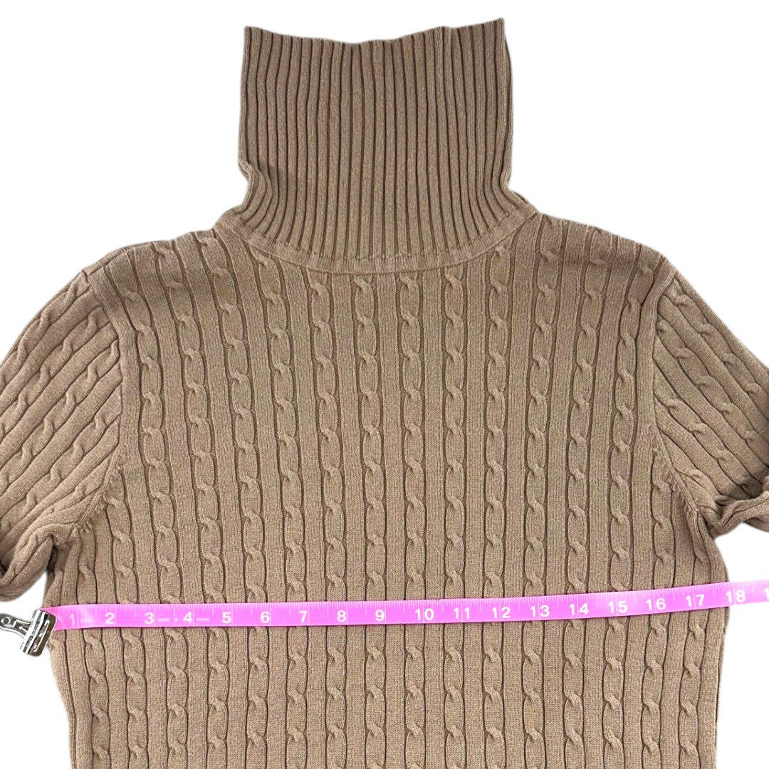 Jeanne Pierre Cable Knit Turtleneck Sweater
