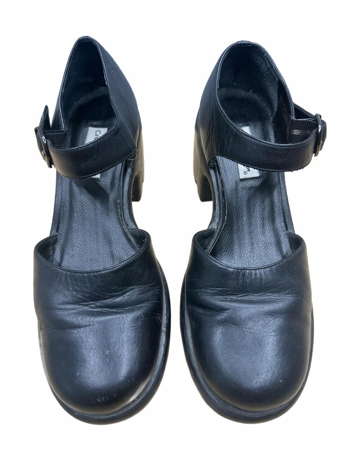 Croft & Barrow Black Leather Mary Jane Heels Vintage Inspired Preppy Twee