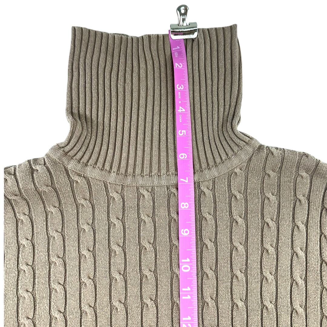 Jeanne Pierre Cable Knit Turtleneck Sweater