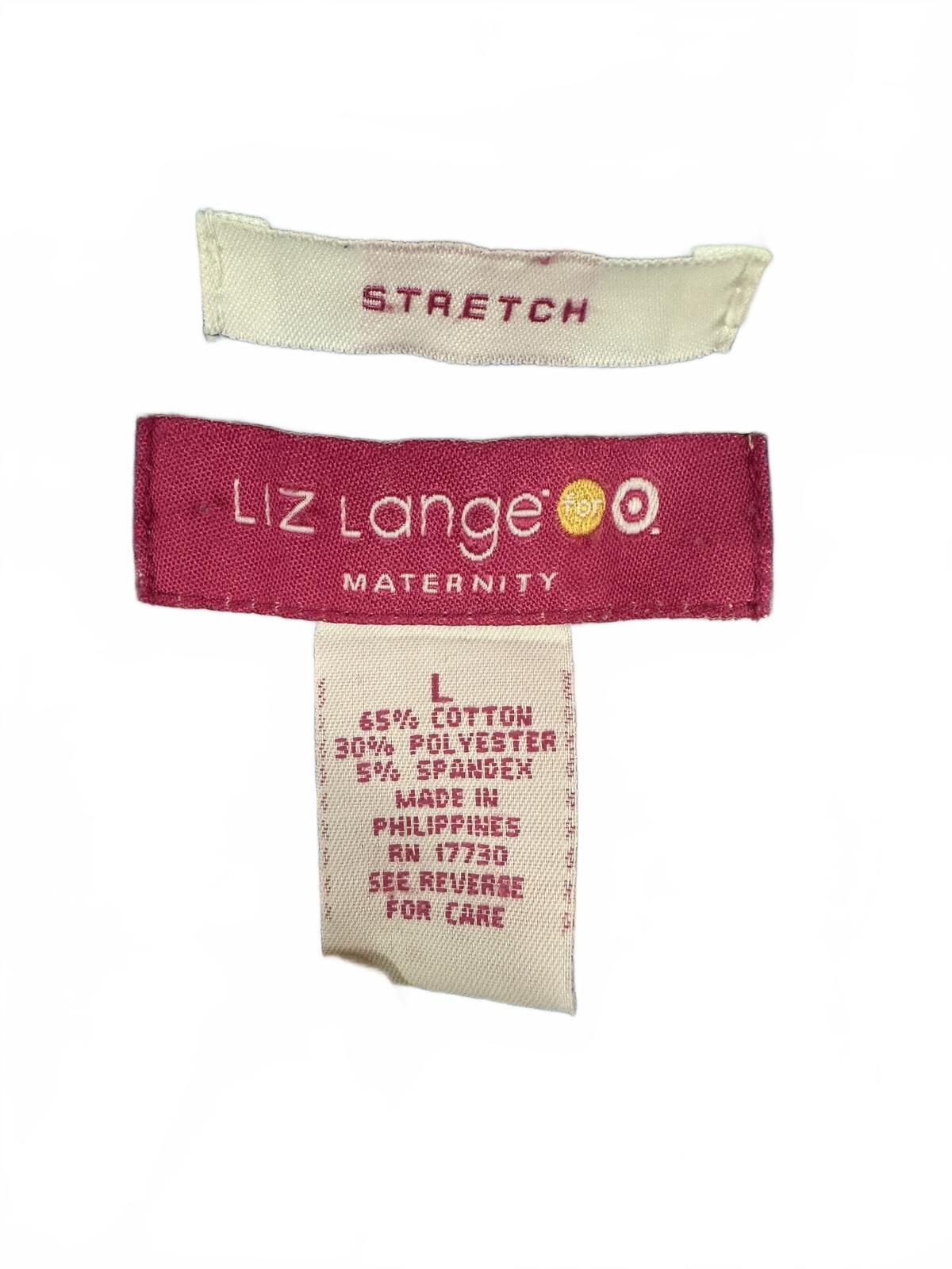 Liz Lange Maternity Striped Button Up Shirt Y2K Preppy Vintage Pastel Blue