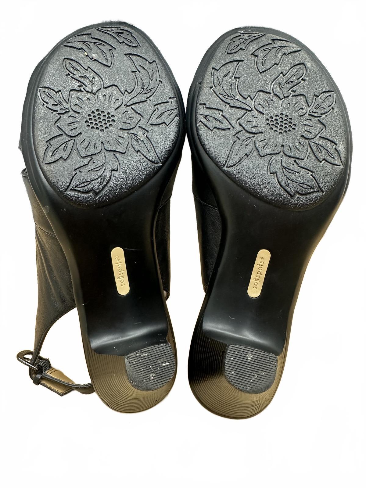 Softspots Black Slingback Heeled Sandals
