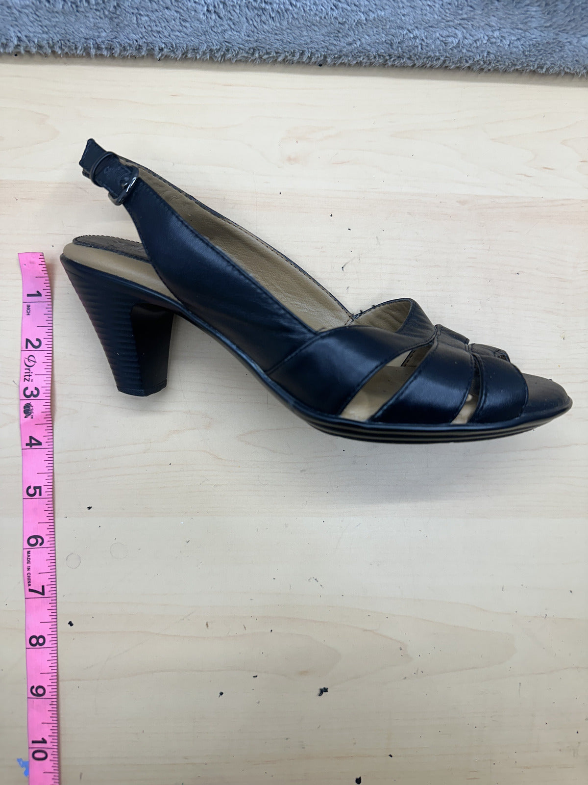 Softspots Black Slingback Heeled Sandals