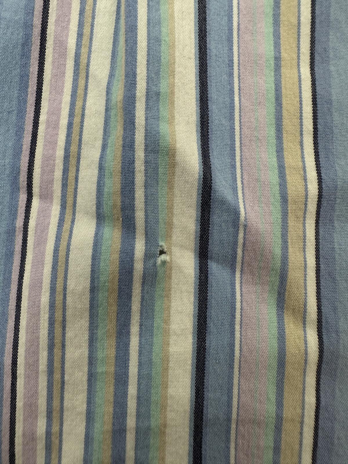 Liz Lange Maternity Striped Button Up Shirt Y2K Preppy Vintage Pastel Blue
